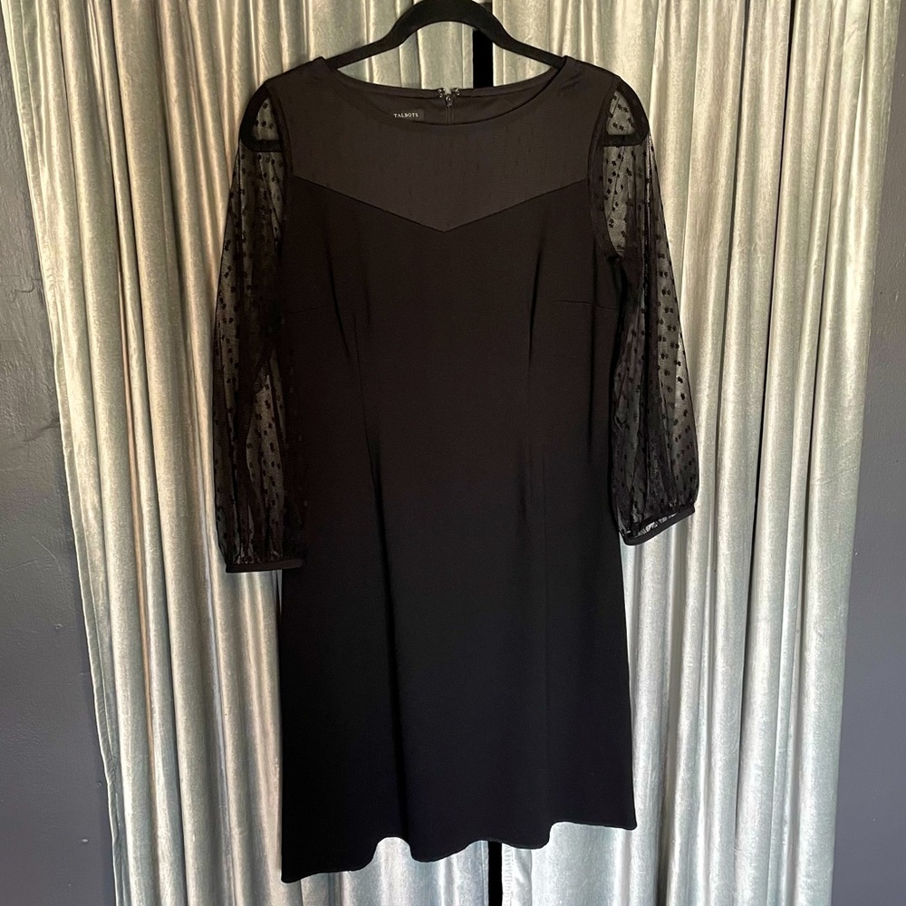 Talbots LBD with sheer sleeves Sz 8